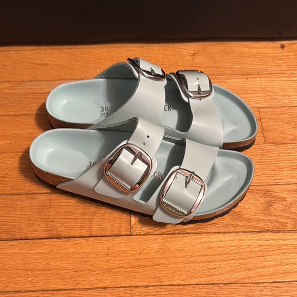 Birkenstock Shoes - Birkenstock Arizona Big Buckle Light Blue